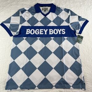 Bogey Boys Checkered Blue Athletic Polo-Large